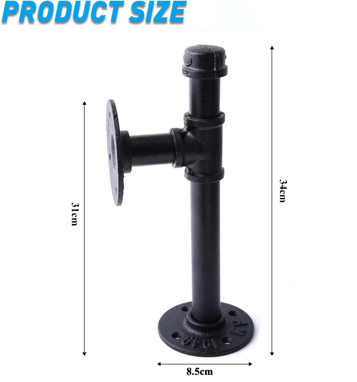 DS BS 2Pack Industrial Pipe DIY Shelving Brackets-34CM