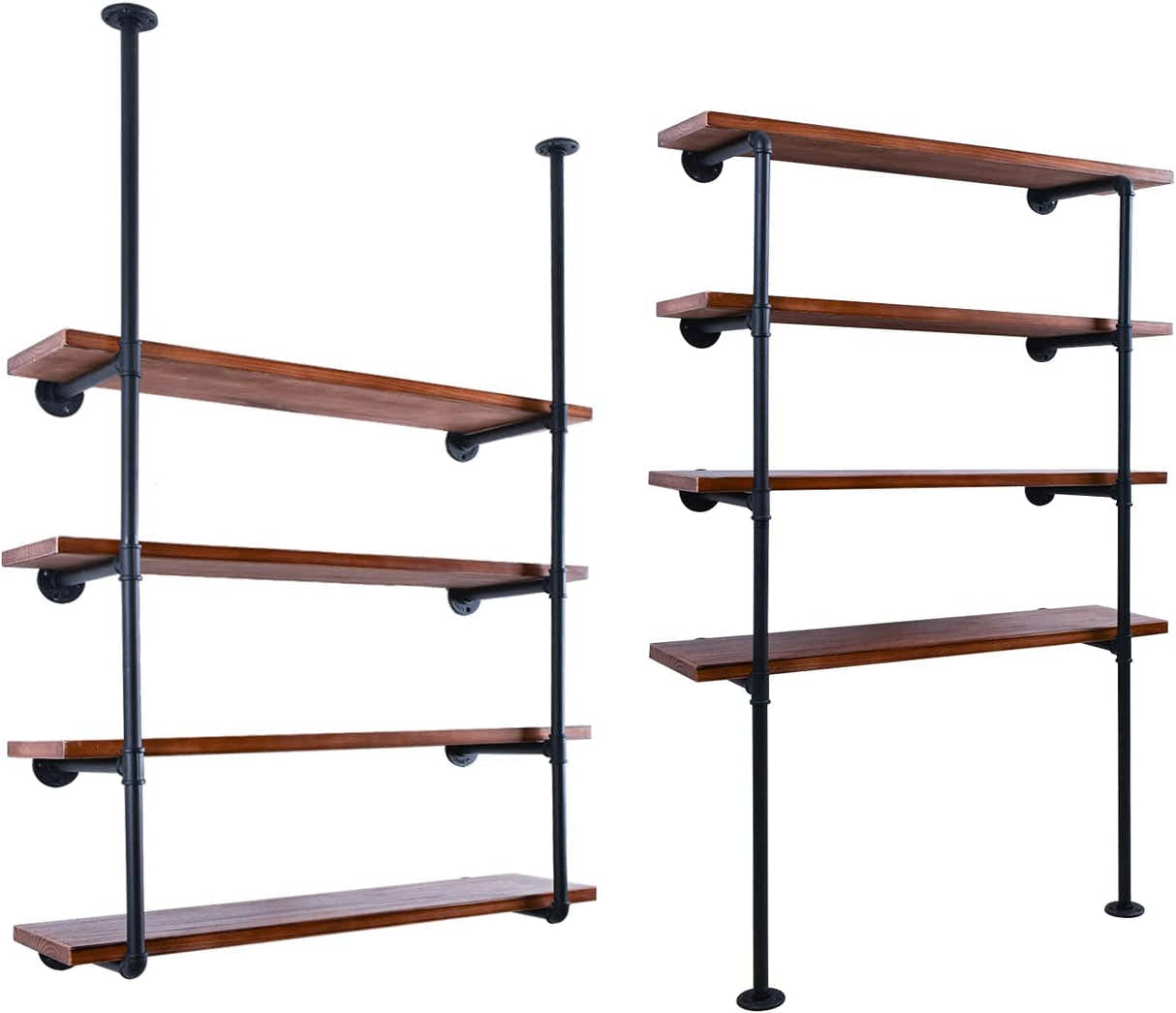 DS BS Industrial Iron Pipe DIY Shelf - 4 Tier