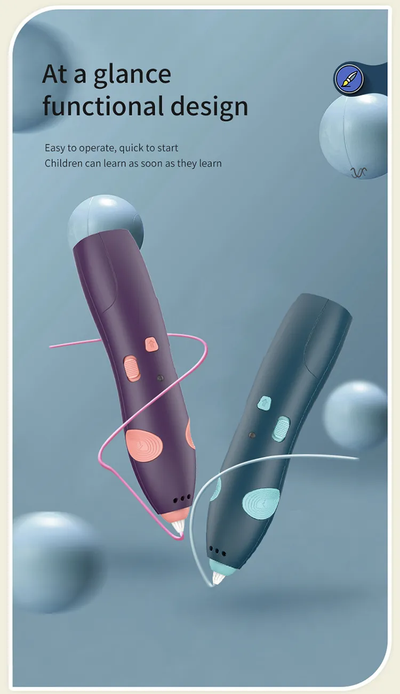 DS BS 3D Pen Printing Set For Kid 56M Filament Refill-Blue