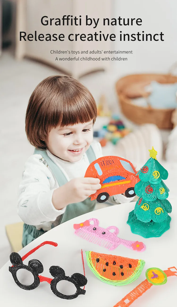 DS BS 3D Pen Printing Set For Kid 56M Filament Refill-Blue