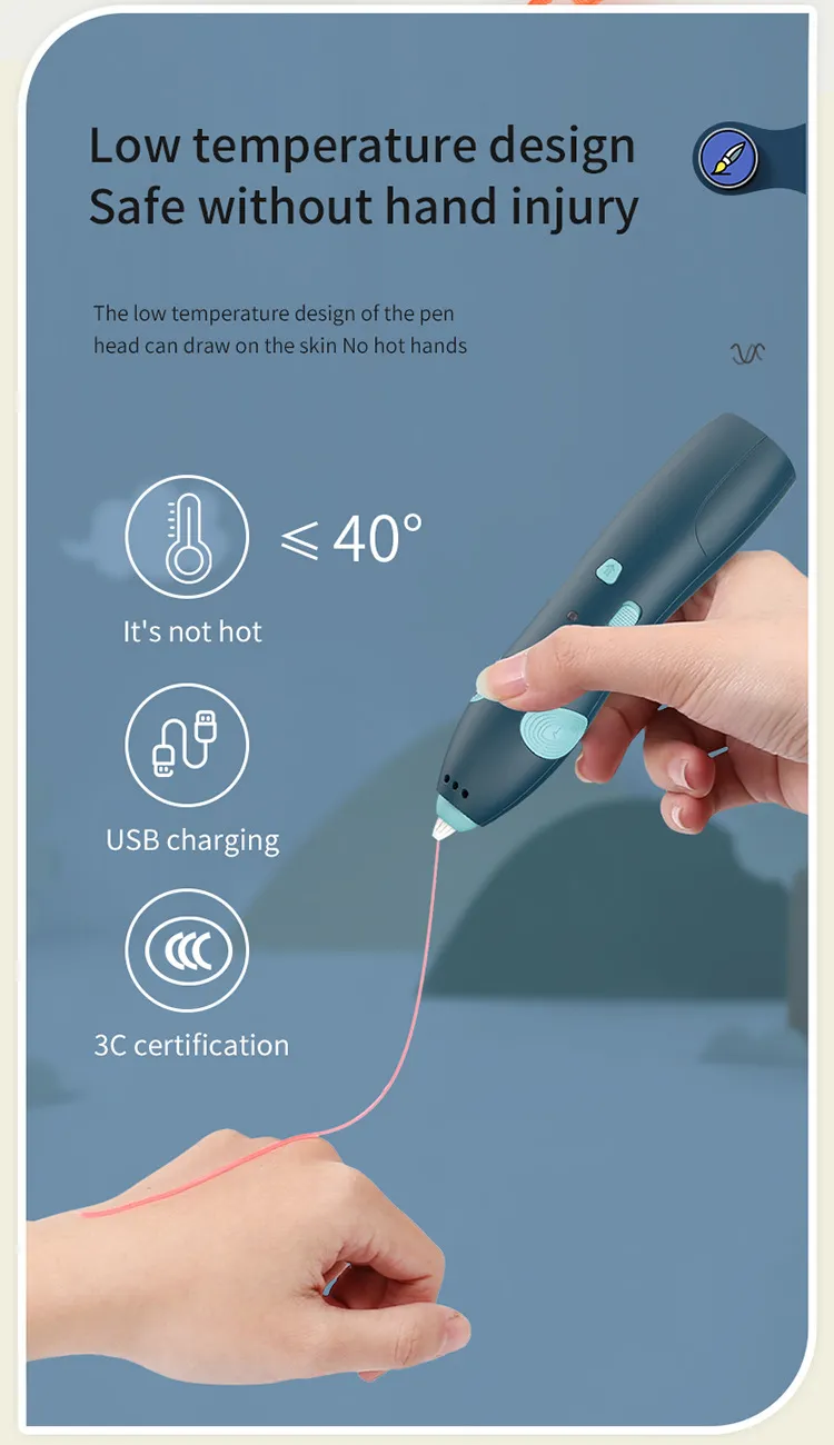 DS BS 3D Pen Printing Set For Kid 56M Filament Refill-Blue