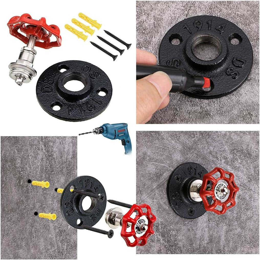 DS BS 3 Pcs Industrial Pipe Coat Hook Racks