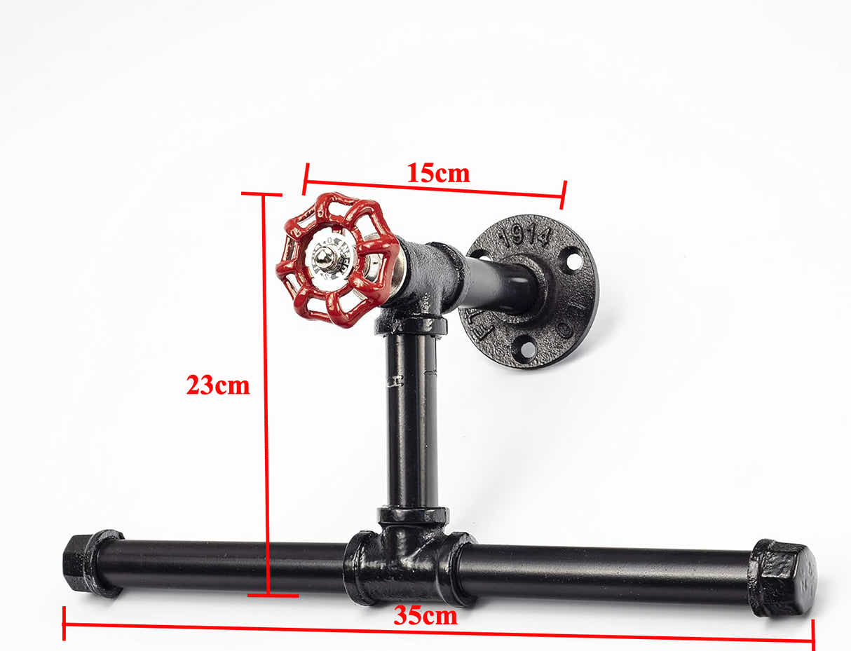 DS BS Industrial Pipe Wall Mounted Toilet Paper Holder-2 Rolls