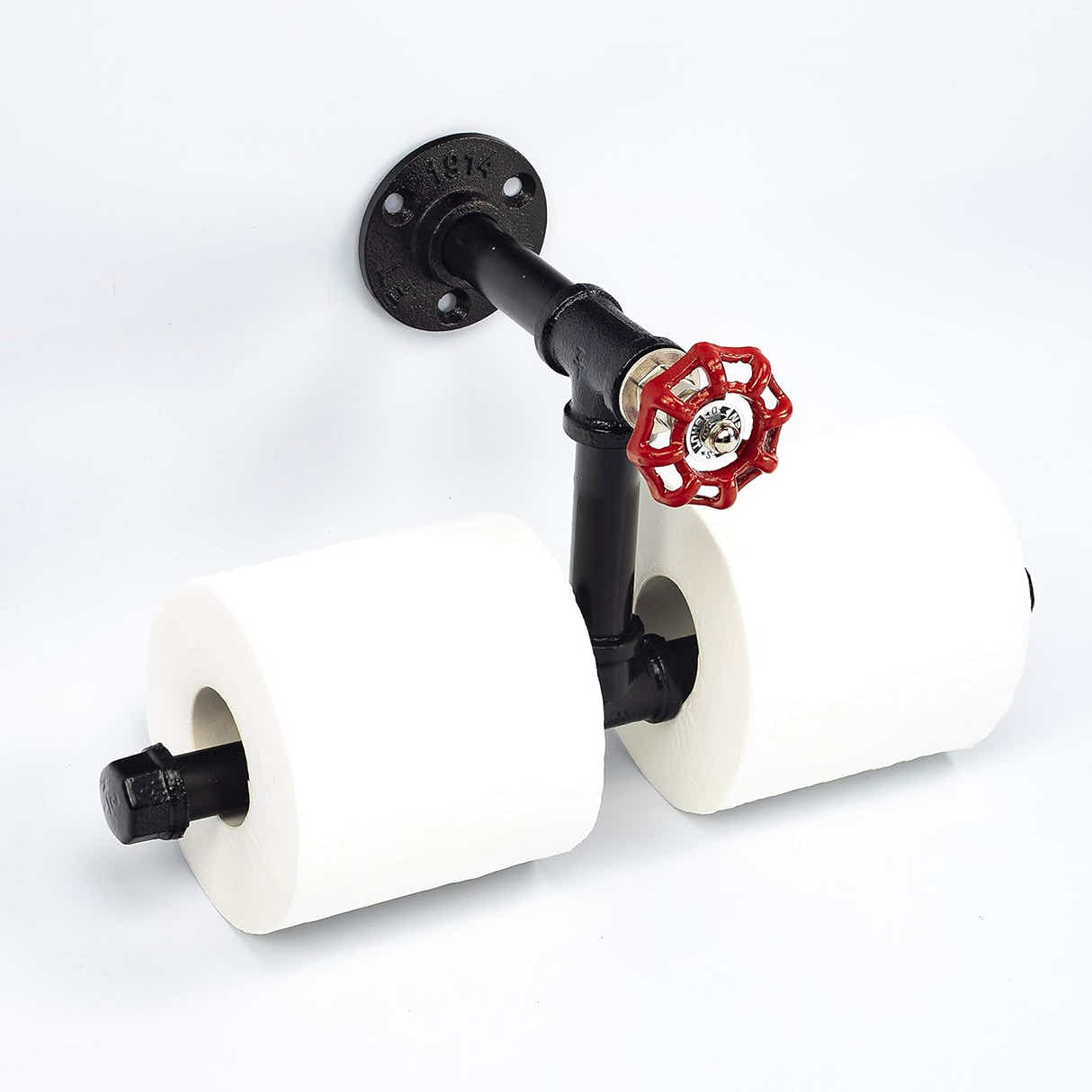 DS BS Industrial Pipe Wall Mounted Toilet Paper Holder-2 Rolls