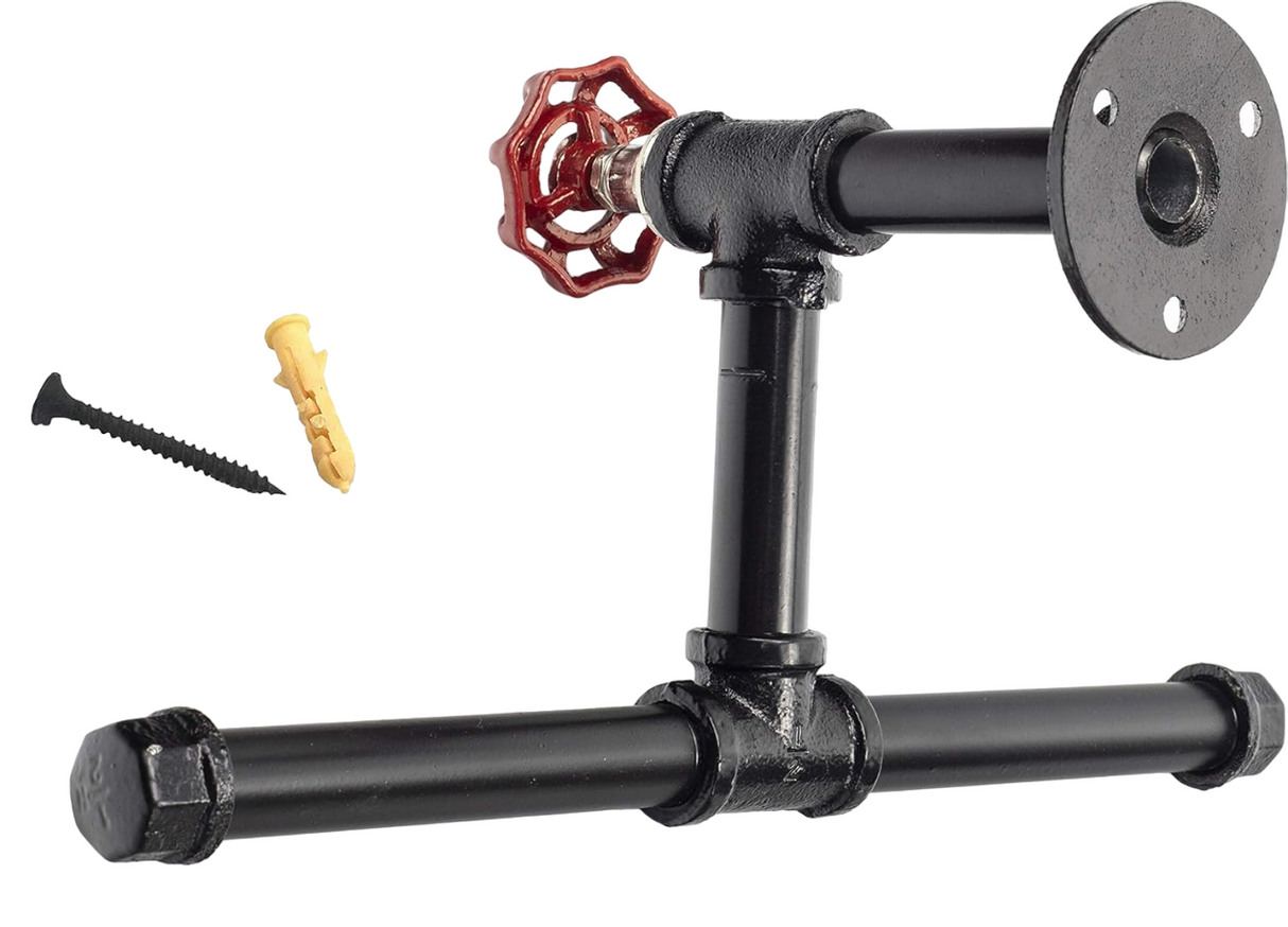 DS BS Industrial Pipe Wall Mounted Toilet Paper Holder-2 Rolls