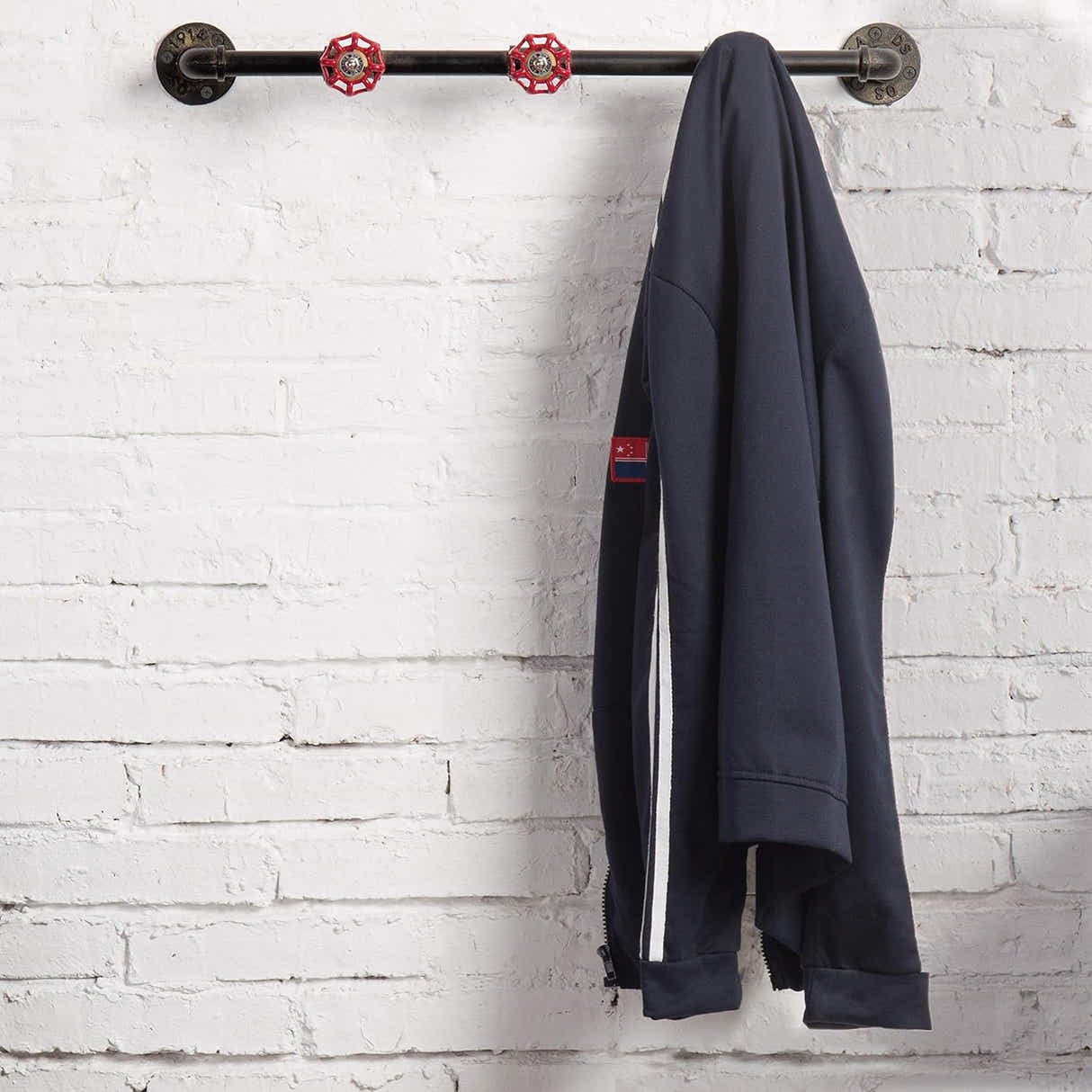 DS BS Industrial Pipe Coat Rack with Faucet Valve-80CM
