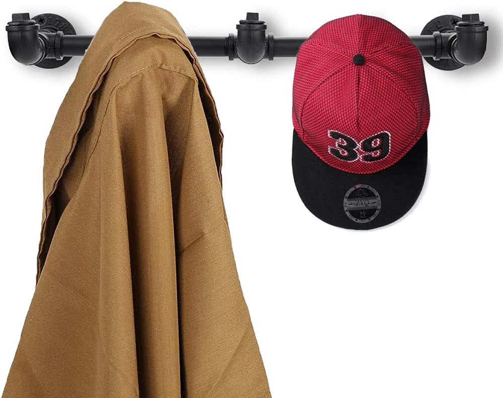 DS BS Industrial Pipe Coat Towel Rack with 5 Hooks