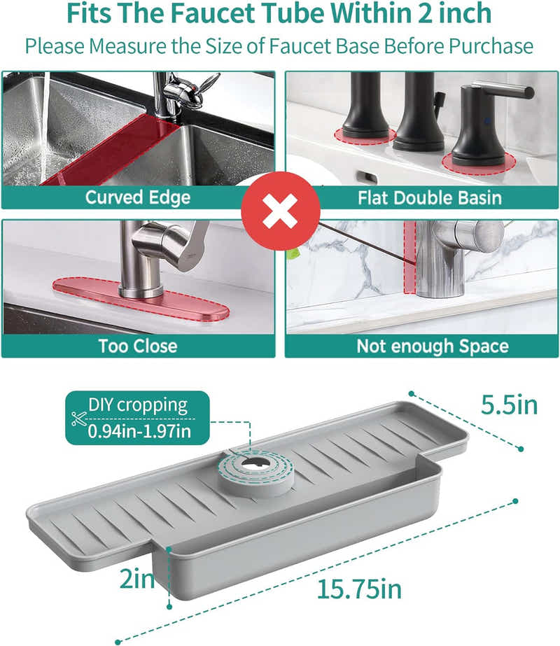 DS BS 2Pack Upgraded Silicone Faucet Splash Guard