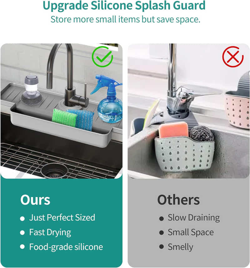 DS BS 2Pack Upgraded Silicone Faucet Splash Guard