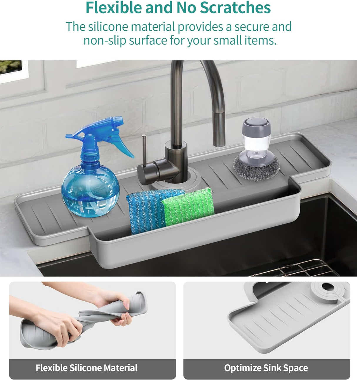 DS BS 2Pack Upgraded Silicone Faucet Splash Guard