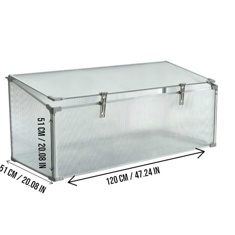 DS BS Mini Aluminum Frame Greenhouse with Roof Vent L120xW51xH51cm