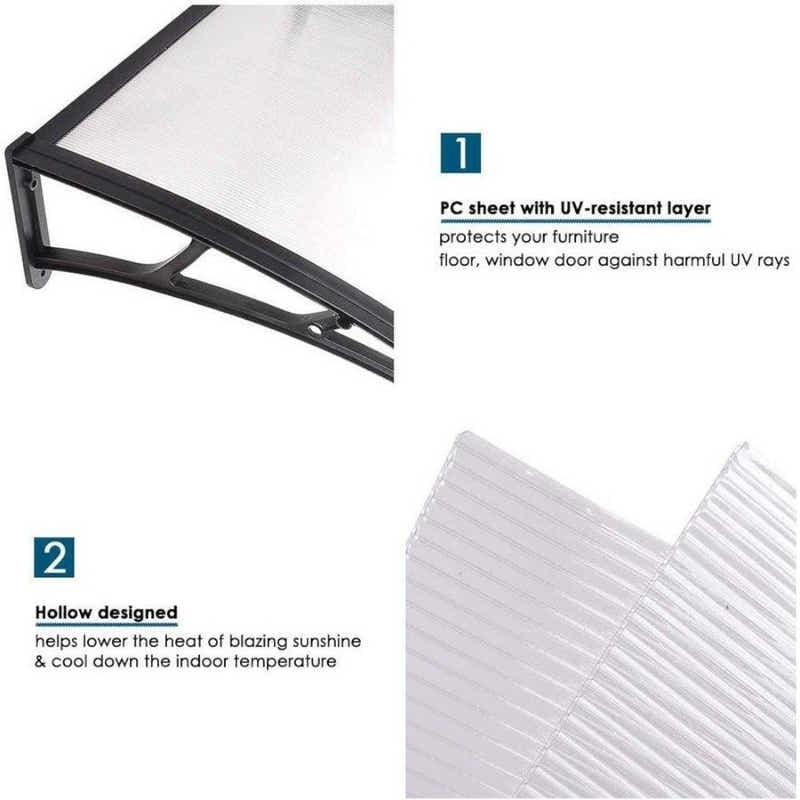 DS BS Door Awning Canopy 100x150cm – Outdoor Front Door Window Rain Shelter