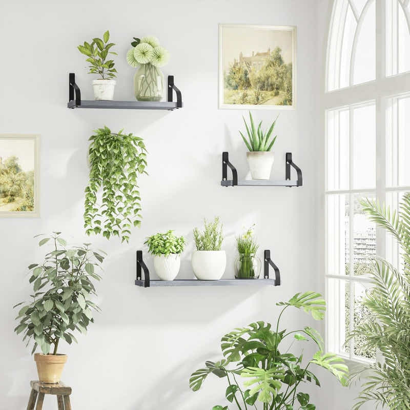 DS BS Floating Shelves Wall Mounted Set of 3-Grey