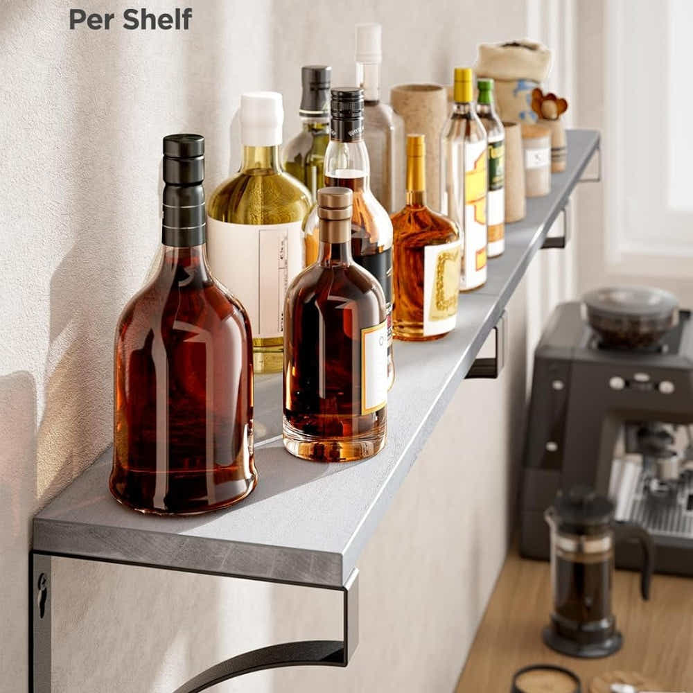 DS BS Floating Shelves Wall Mounted Set of 3-Grey