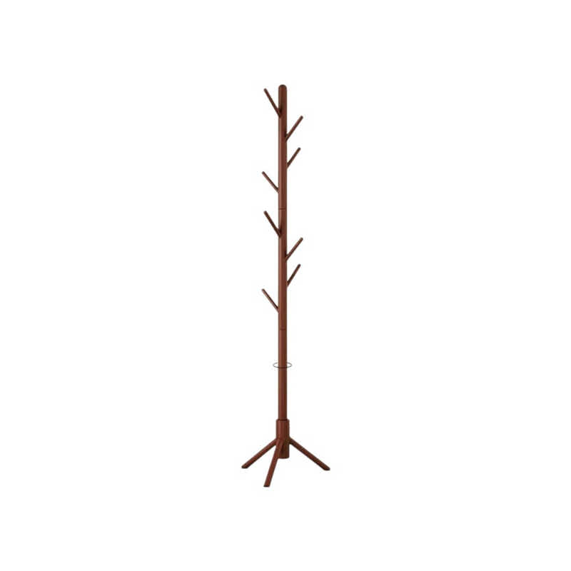 DS BS Wooden Coat Tree with 8 Hooks -Walnut