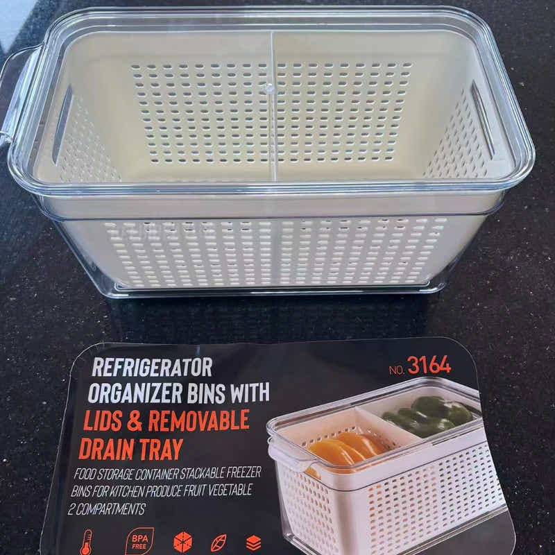 DS BS 4-Pack Refrigerator Organizer Bins with Lids