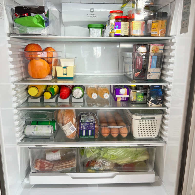 DS BS 4-Pack Refrigerator Organizer Bins with Lids