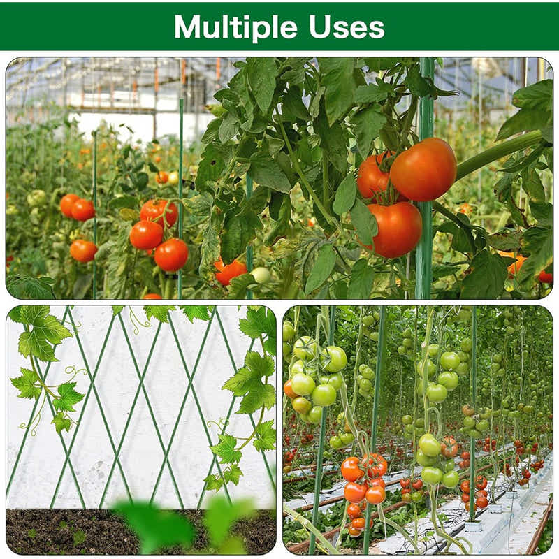 DS BS 10pcs 16mm×1.45m Plastic Coated Metal Garden Stakes