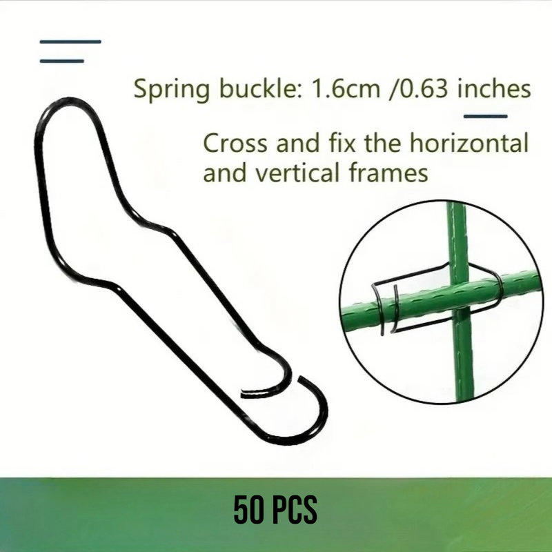 DS BS 50pcs 16mm Steel Wire Garden Stakes Plant Support Clips