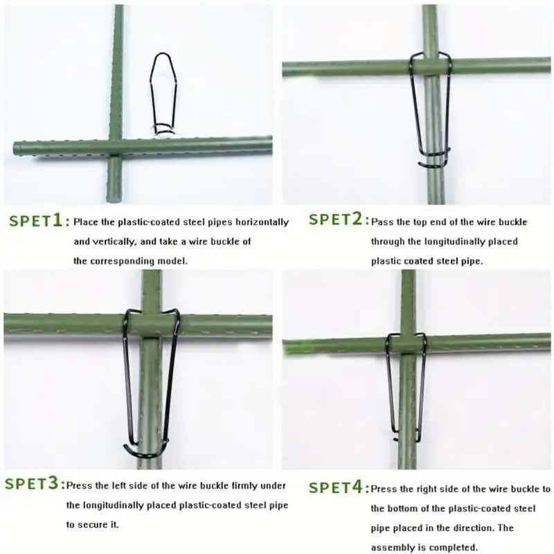 DS BS 50pcs 16mm Steel Wire Garden Stakes Plant Support Clips