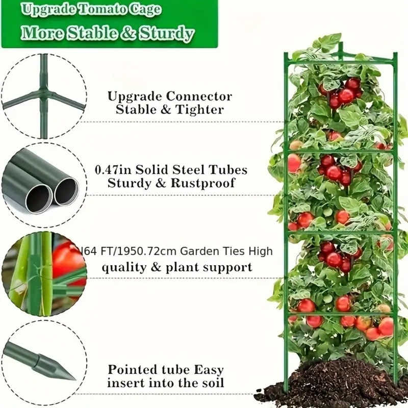 DS BS 3Pack 16MM Garden Tomato Cage Garden Plant Stakes