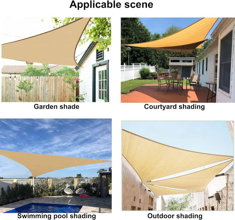 DS BS 3.6 X 3.6 X 3.6M Triangle Sun Shade Sail-Sand