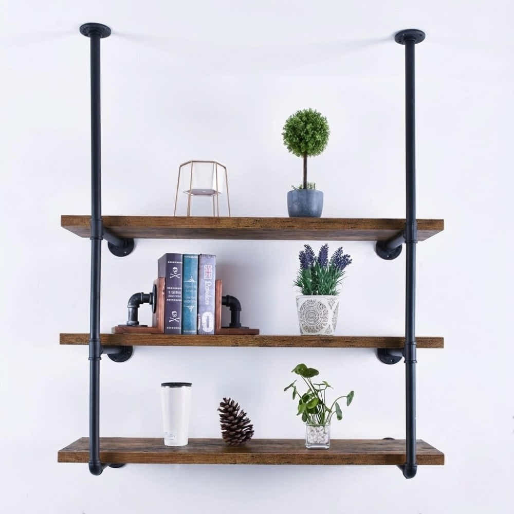 DS BS 3 Tier DIY Industrial Pipe Shelf 100CM