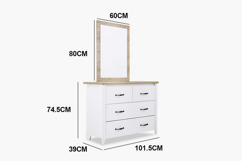Adelle 4-Drawer Chest with Mirror