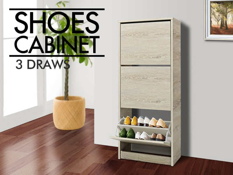 Enkel 3-Drawer Shoe Rack - Oak