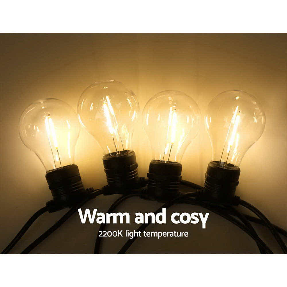 DS NA 68m Festoon String Lights LED Outdoor Wedding Party Garden Decor