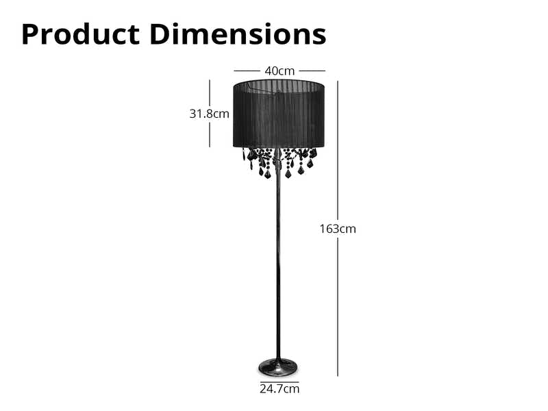 DS Svart Crystal Floor Lamp