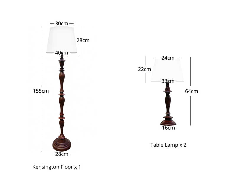 Kensington Floor and Table Lamps Set