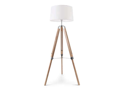 Skugga Tripod Floor Lamp with Cream Shade