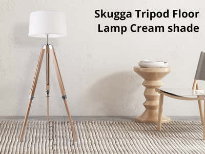 Skugga Tripod Floor Lamp with Cream Shade