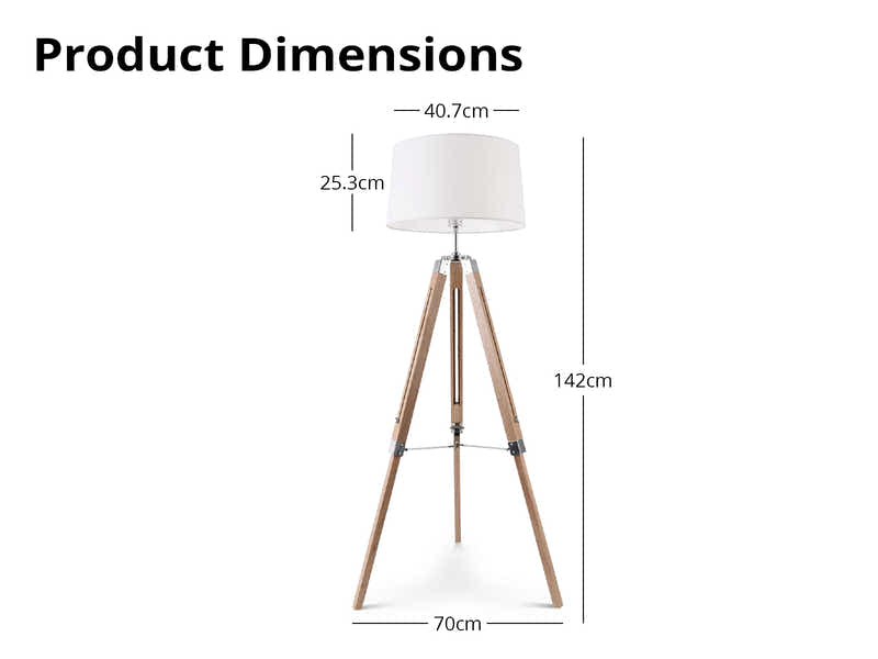 Skugga Tripod Floor Lamp with Cream Shade