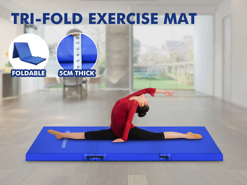 Folding Exercise Mat - Blue