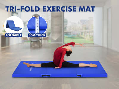 Folding Exercise Mat - Blue