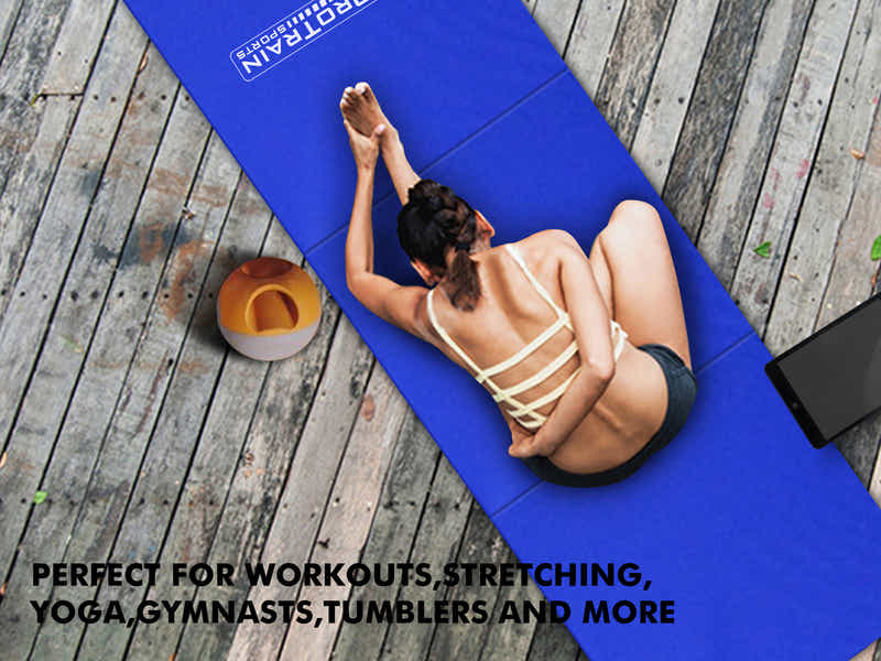 Folding Exercise Mat - Blue