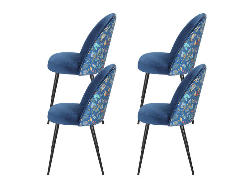 Lavina Velvet Dining Chair Blue - Set of 4