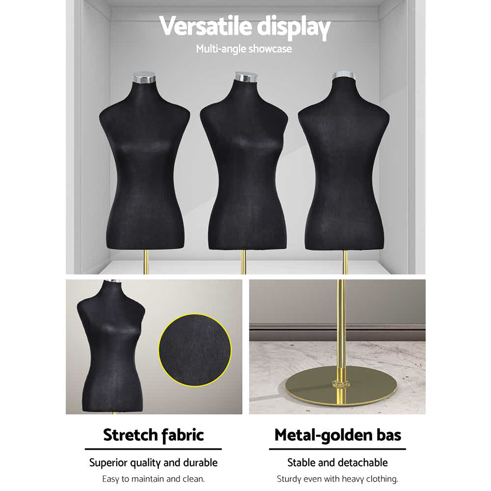 Female Mannequin Dummy Model Dressmaker Clothes Display Torso Tailor Black