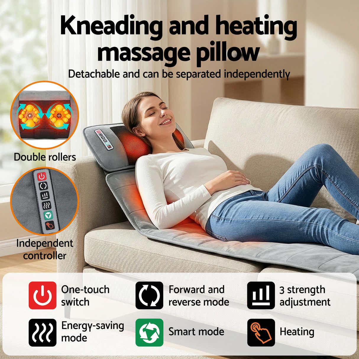 DS NA Livemor Massage Mat 10-nodes Vibration Heating Massage Cushion