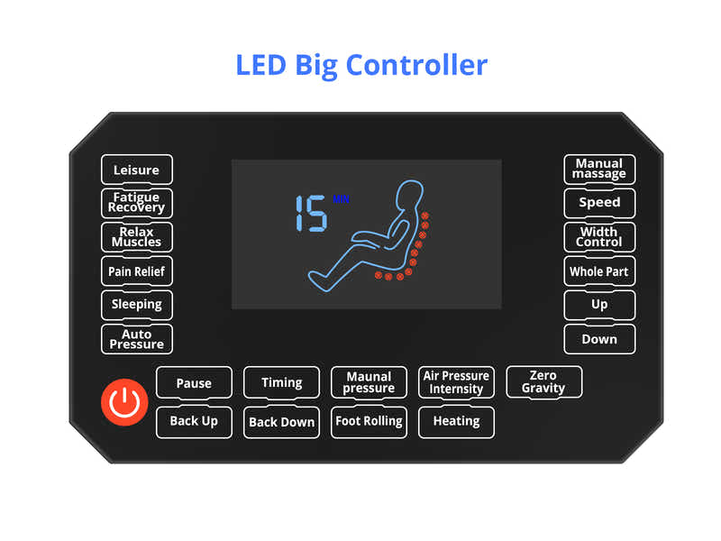 Massage Chair with Touch Screen JBSL1 - Blue