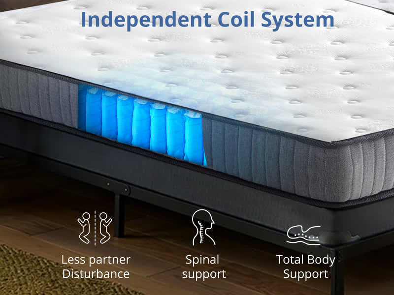 Vele-C Bed Frame White & FIRM23 Mattress - Queen (Combo)