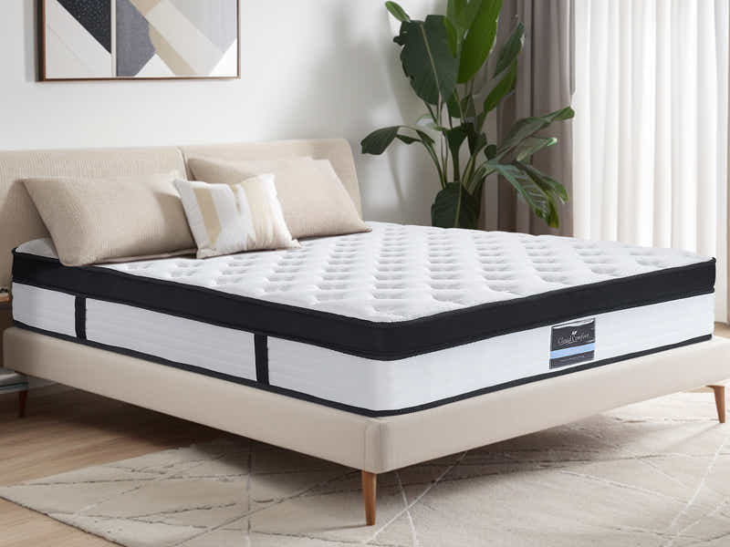 Darcy Metal Bed Frame White & Euro Top Mattress G31 – Queen (Combo)