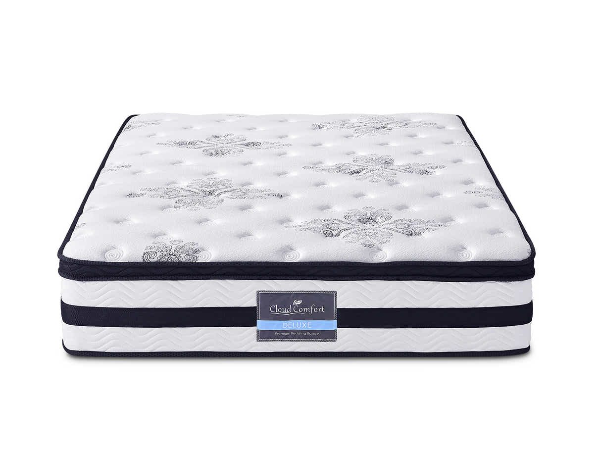 Bass Storage Bed Frame Grey & Euro Top Mattress K34 - Double