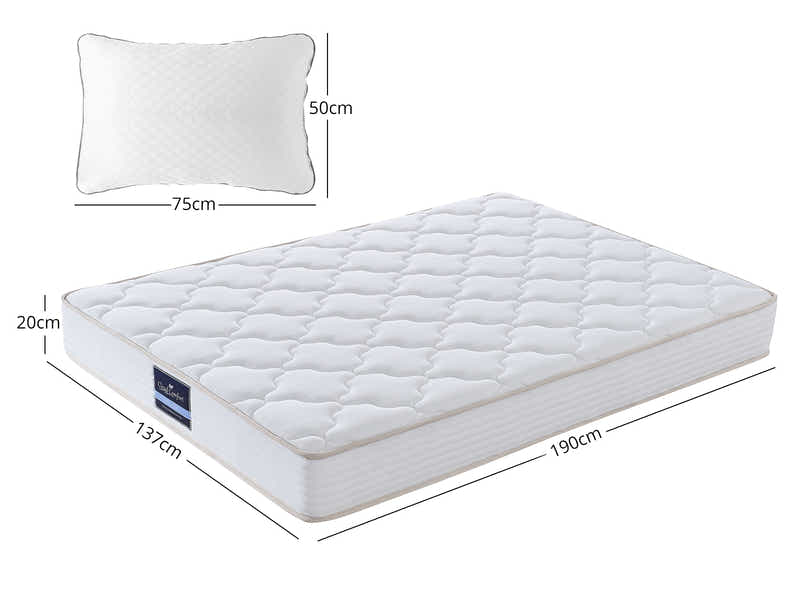Euro Top Mattress PIL20 with Pillows - Double