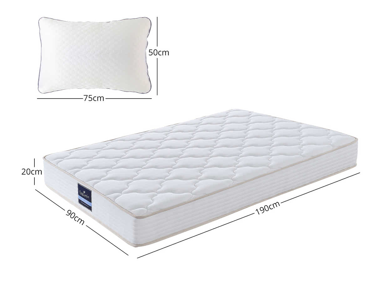 Euro Top Mattress PIL20 with Pillow - Single