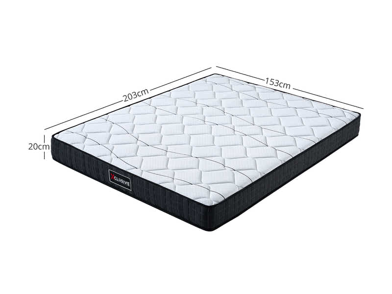 Vele-C Bed Frame White & Xclusive Pocket Spring Mattress X20 - Queen (Combo)