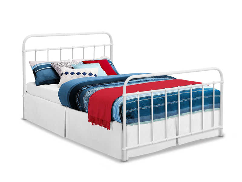 Darcy Metal Bed Frame White & Euro Top Mattress G31 – Queen (Combo)