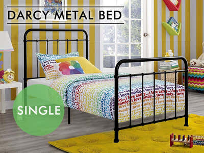 Darcy Metal Bed With Bonnell21 Mattress Combo - Single